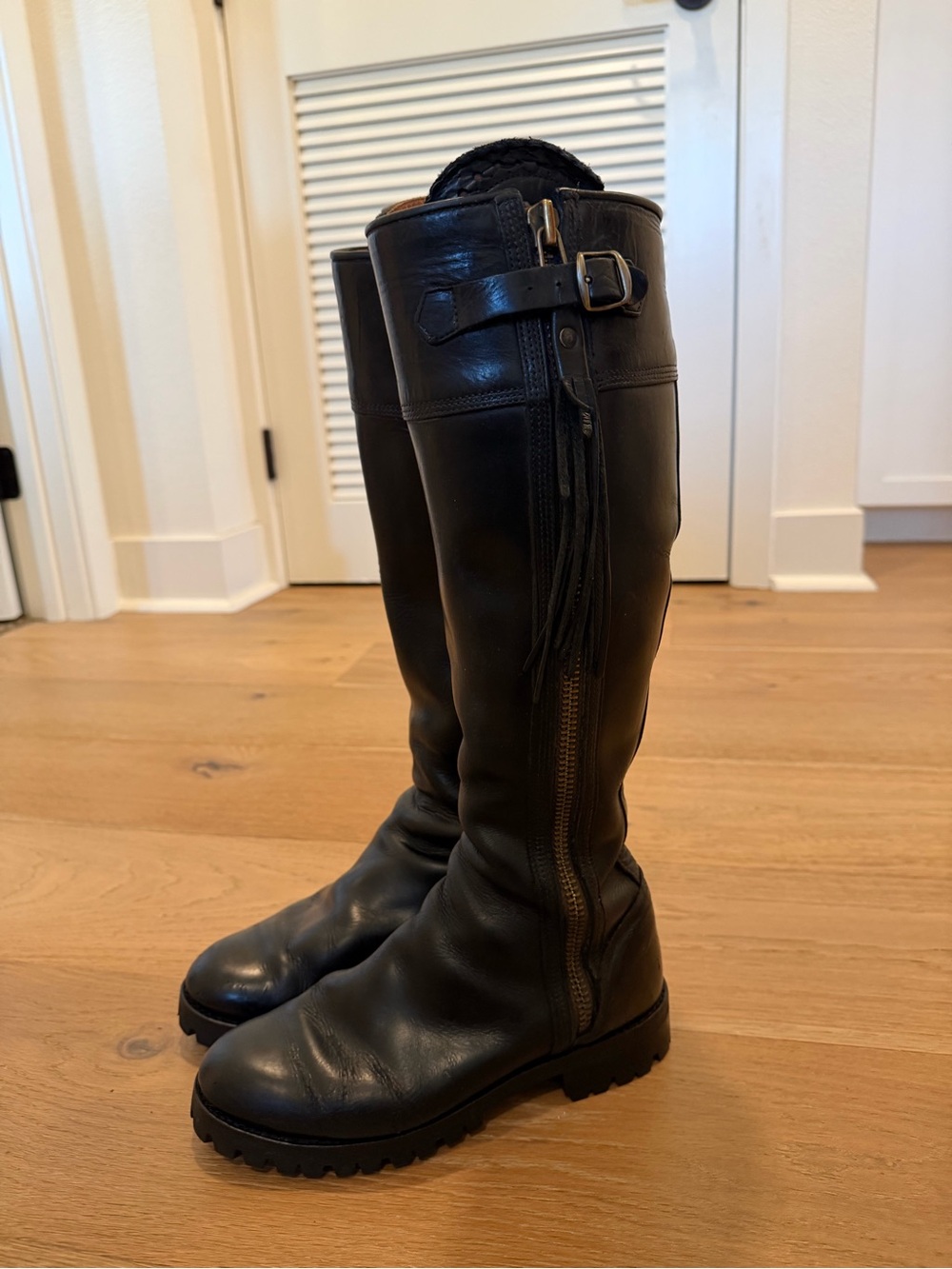 Penelope Chilvers Long Tassels Leather Boot Black size 8.5